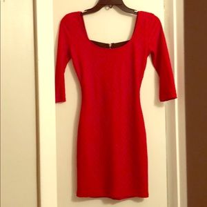 Red Material Girl bodycon dress